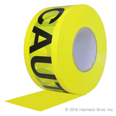 Barricade Tape-3 IN x 1000 FT-Yellow w/Black Print-Caution - Click Image to Close