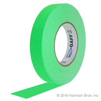 Gaffers Tape-1 IN x 50 YD-Neon Green-Pro Gaffer - Click Image to Close