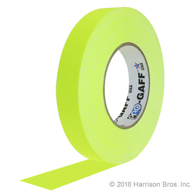 Gaffers Tape-1 IN x 50 YD-Neon Yellow-Pro Gaffer - Click Image to Close
