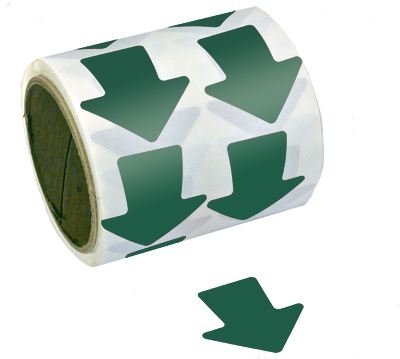 Vinyl Die Cut Arrows-Green-2 IN-Roll of 500 Vinyl Die Cut Arrows-Green-2 IN-Roll of 500