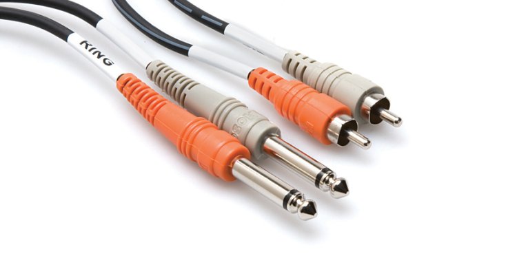 Audio Patch Cable-6 Foot-1/4 Inch to RCA-Dual - Click Image to Close