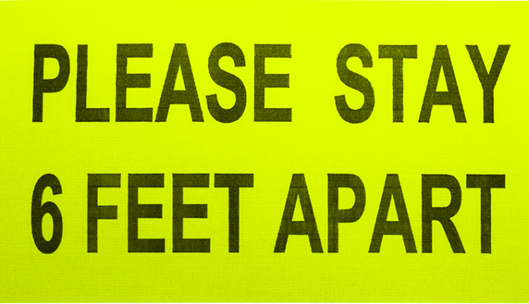 Social Distancing Sign-PLEASE STAY 6 FEET APART-Pkg. of 10 - Click Image to Close