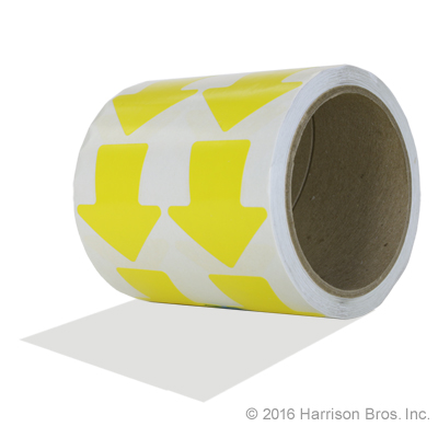 Vinyl Die Cut Arrows-Yellow-2 IN-Roll of 500 Vinyl Die Cut Arrows-Yellow-2 IN-Roll of 500