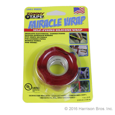 Miracle Wrap Silicone Self Fusing Tape-Red - Click Image to Close