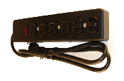 6 Outlet Power Strip-Black 6 Outlet Power Strip-Black