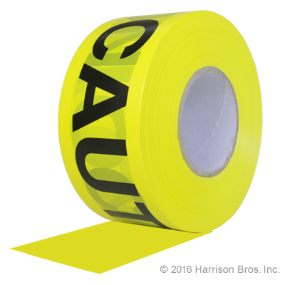 (image for) Barricade Tape-3 IN x 1000 FT-Yellow w/Black Print-Caution