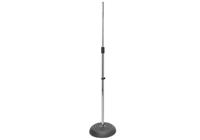 Round Base Microphone Stand- Straight-Chrome-MS7201C - Click Image to Close