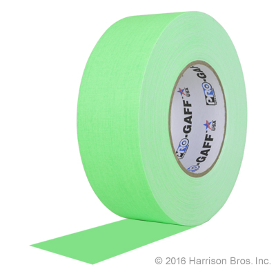 Gaffers Tape-2 IN x 50 YD-Neon Green-Pro Gaffer - Click Image to Close
