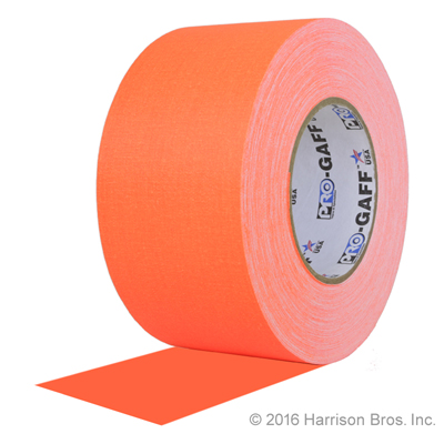 Gaffers Tape-3 IN x 50 YD-Neon Orange-Pro Gaffer