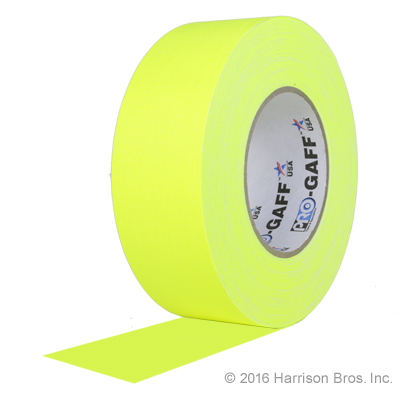 Gaffers Tape-2 IN x 50 YD-Neon Yellow-Pro Gaffer - Click Image to Close