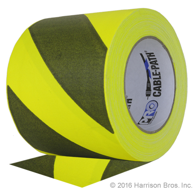 Cable Path Tape-4 IN x 30 YD-Yellow/Black Stripe
