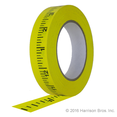 Paper Measuring Tape-Yellow Printed-1 IN x 60 YD-Pro Tapes - Click Image to Close