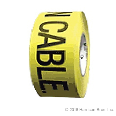 (image for) Printed "CAUTION CABLE" Tape- 3 IN X 50 YD-Yellow-Cloth