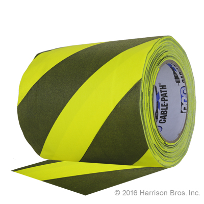 Cable Path Tape-6 IN x 30 YD-Yellow/Black Stripe