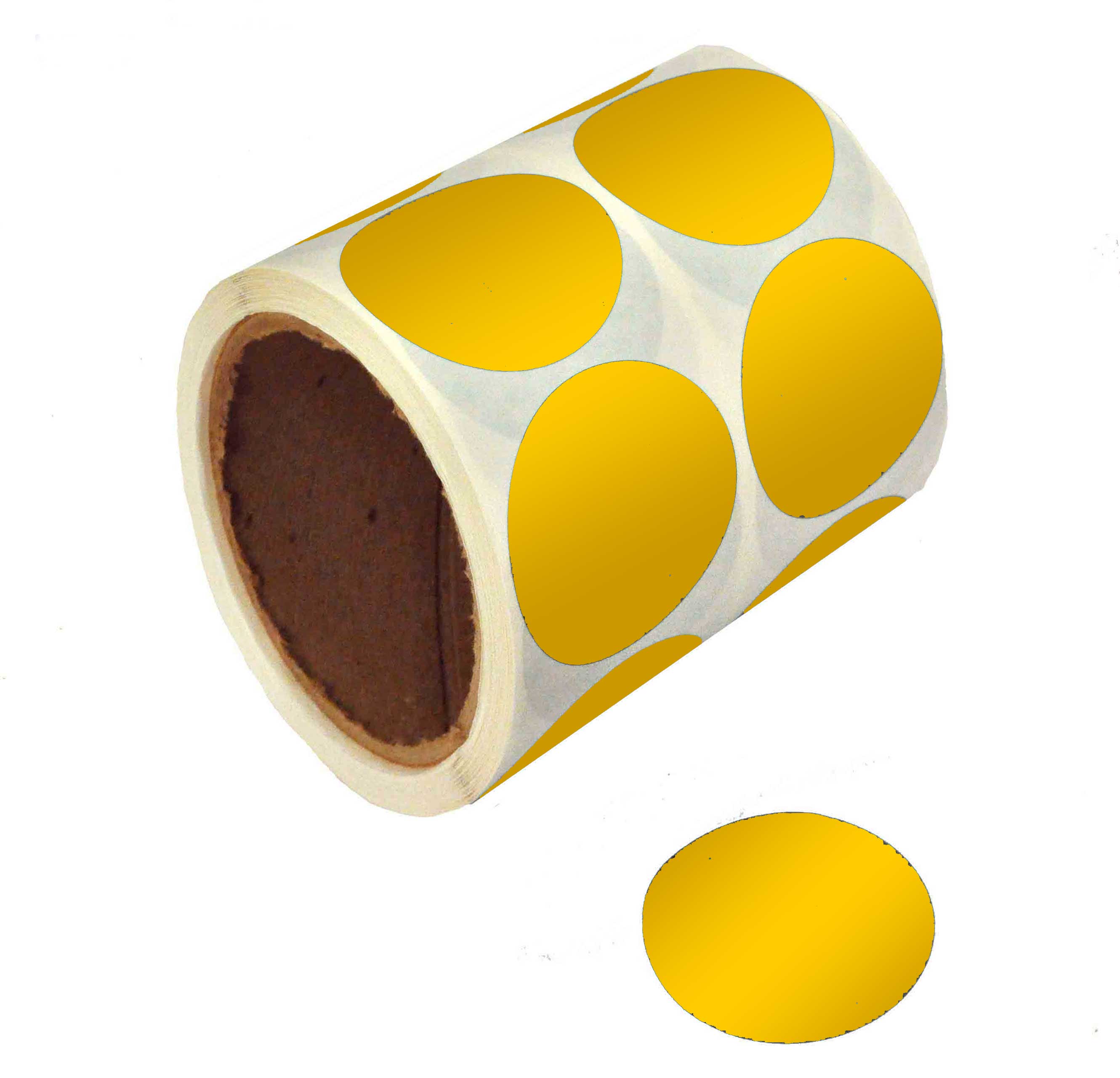 Vinyl Die Cut Dots-Yellow-2 IN-Roll of 500 Vinyl Die Cut Dots-Yellow-2 IN-Roll of 500