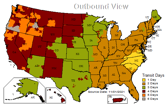 Shipping Time Map